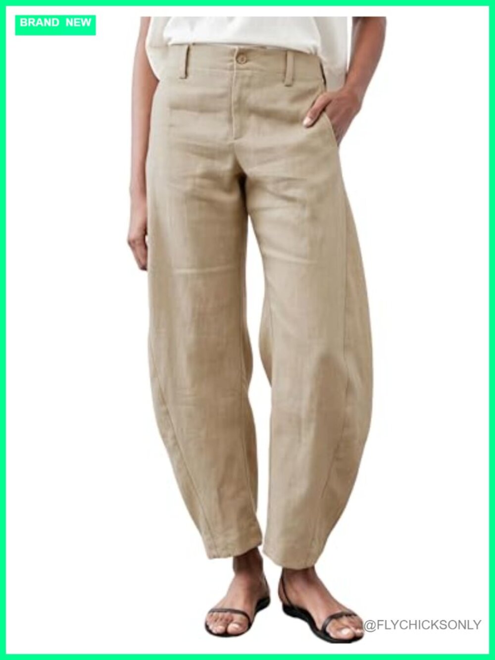 Linen Barrel Pants Baggy Wide Leg Palazzo Trousers